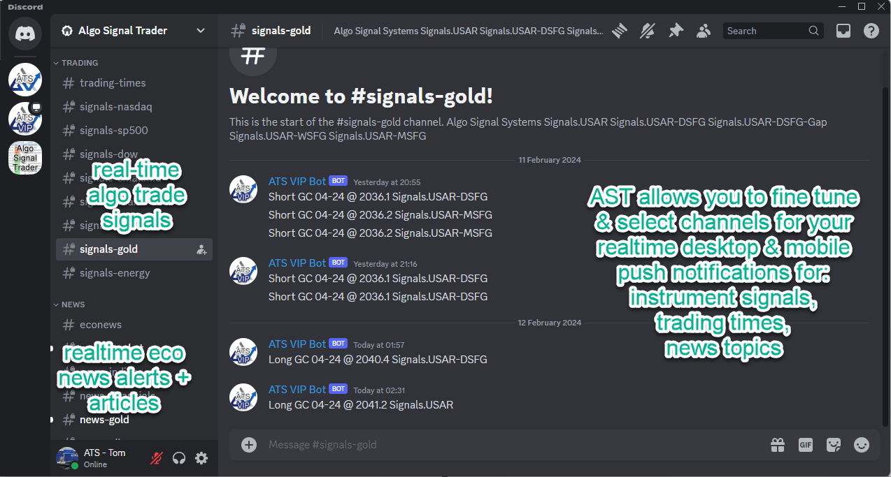 Algo Signal Trader Discord group preview